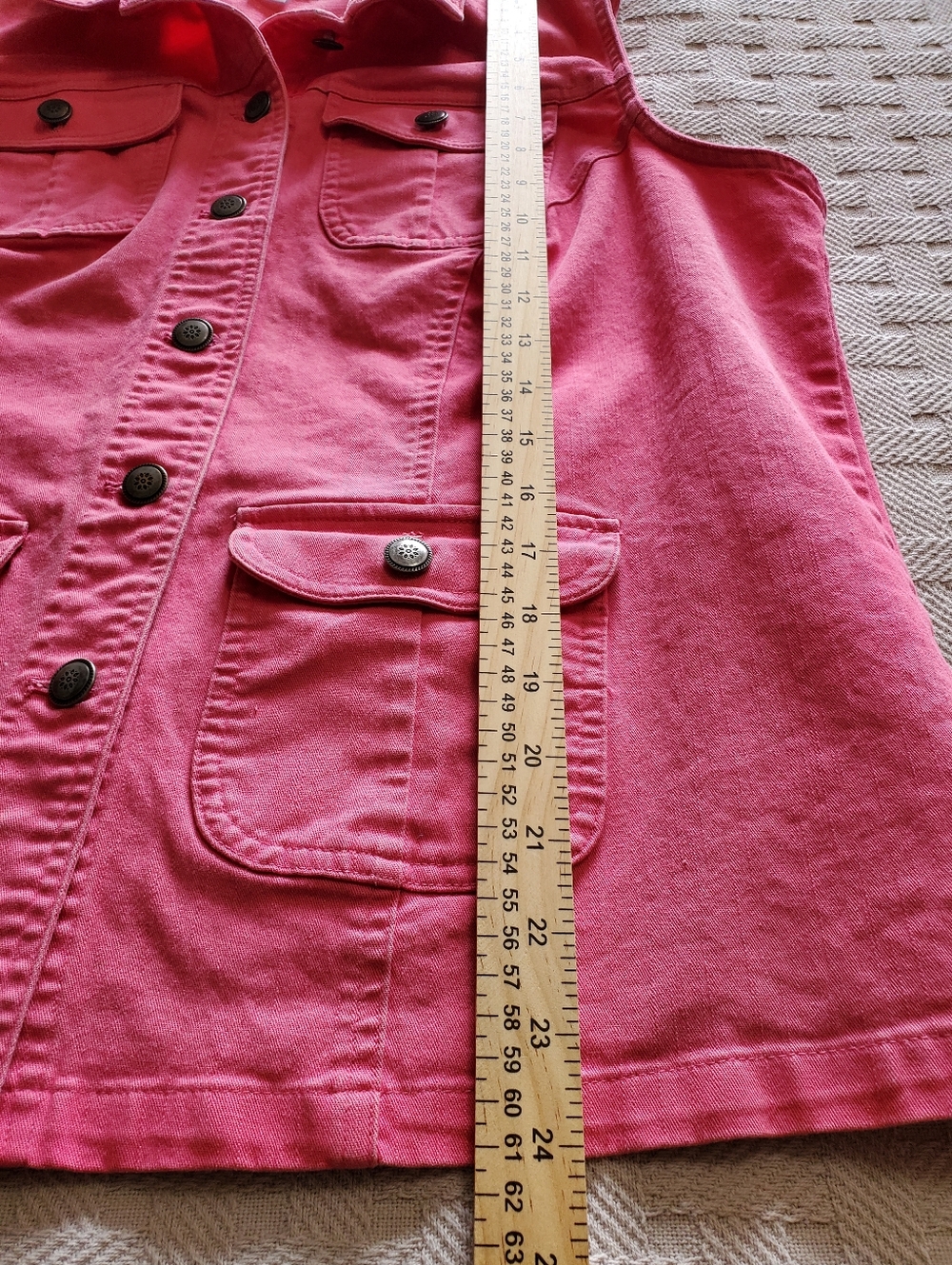 Christopher & Banks Hot Pink Denim Utility Vest - Picture 6 of 8